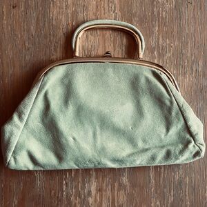 Banana Republic bag suede clamshell clutch - Y2K vintage, lime green - with tags